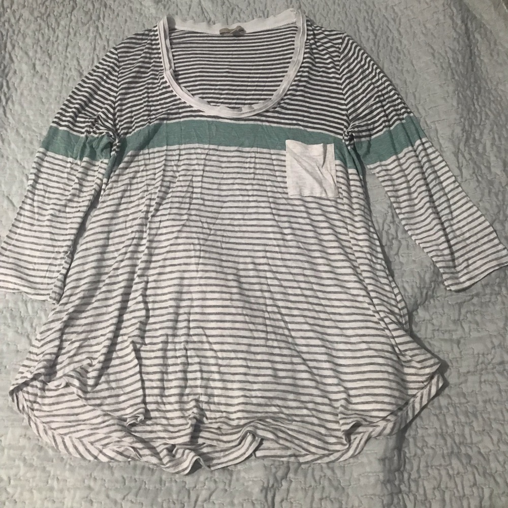 Bordeaux 3/4 stripe shirt